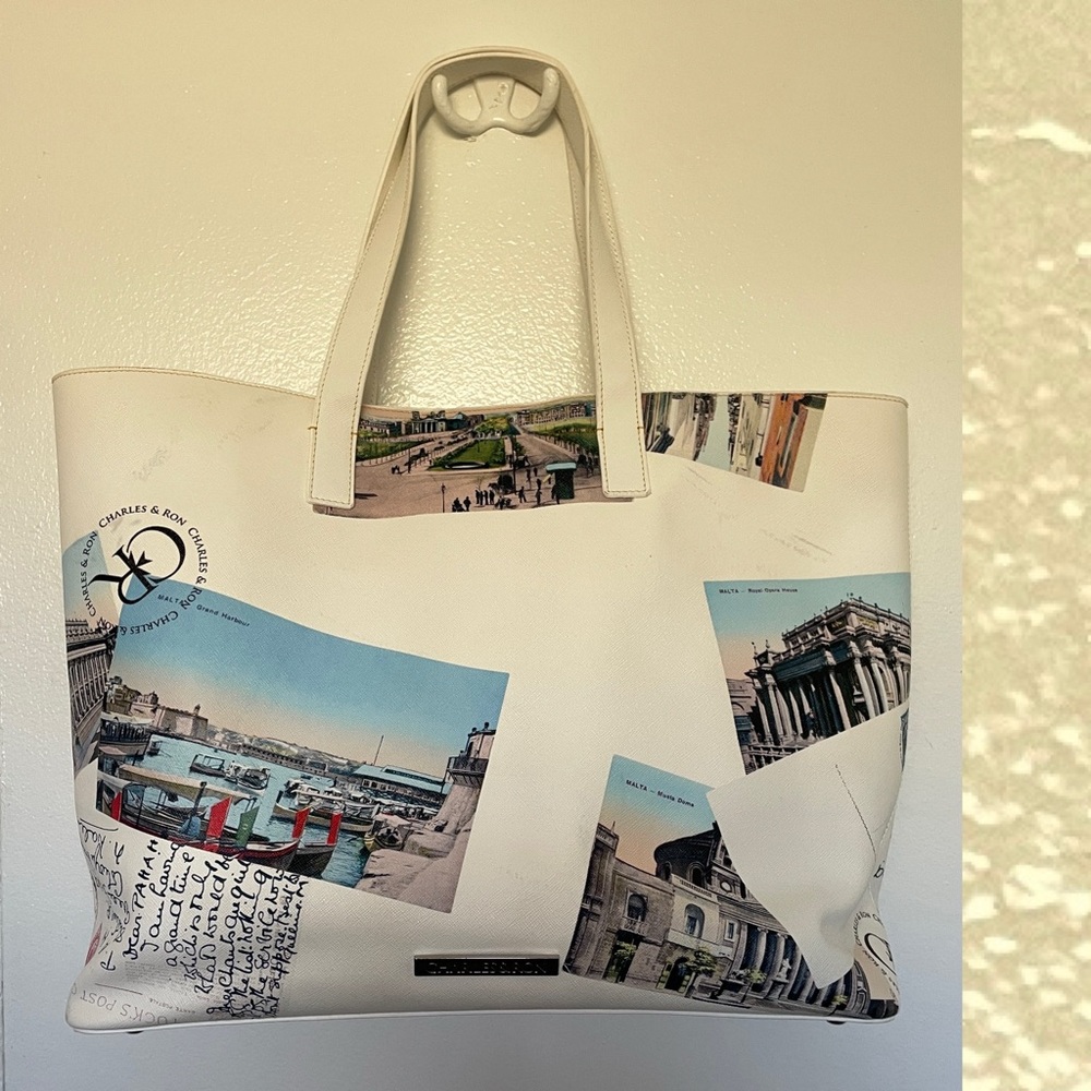 CHARLES & RON European POSTCARDS Print SHOULDER BAG Purse SET - Picture 16 of 16